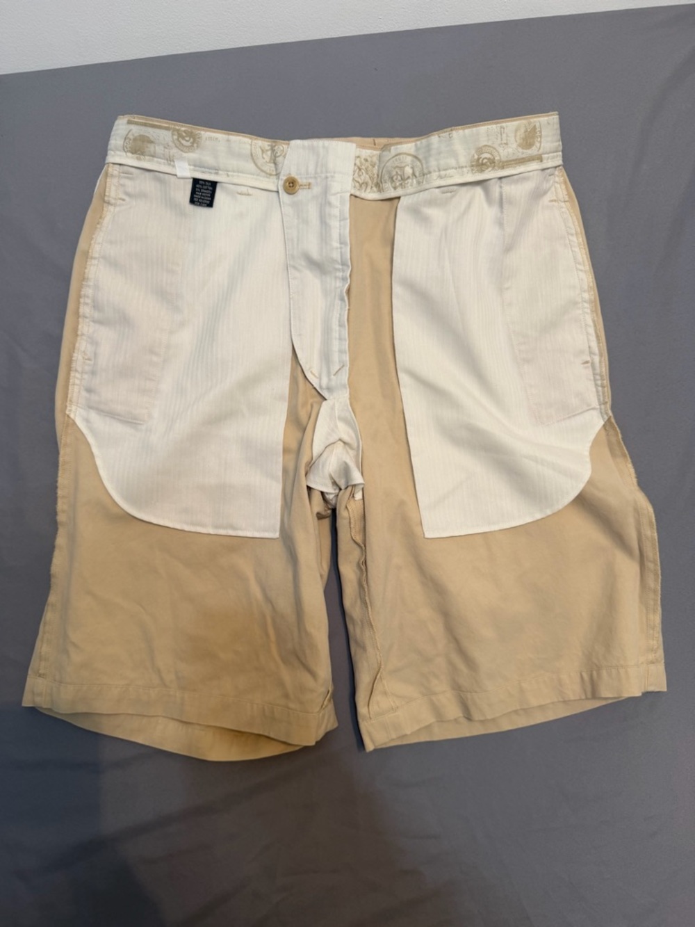 Nat Nast Men's Size 34 Beige Flat-Front Cotton Shorts - Picture 9 of 13